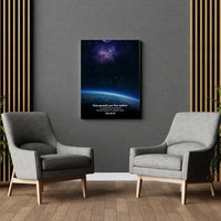 Personalizuotas viso spektro žvaigždžių žemėlapis ant drobės, žemės mėlynas šešėlis  Drobe -  dovanokis.lt