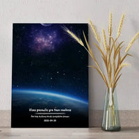 Personalizuotas viso spektro žvaigždžių žemėlapis ant drobės, žemės mėlynas šešėlis  Drobe -  dovanokis.lt