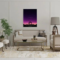 Personalizuotas viso spektro žvaigždžių žemėlapis ant drobės, su Meilės istorijos pasirinktu siluetu  Drobe -  dovanokis.lt