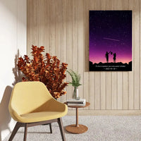 Personalizuotas viso spektro žvaigždžių žemėlapis ant drobės, su Šeimos pasirinktu siluetu  Drobe -  dovanokis.lt