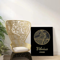 Personalizuotas auksinis, sidabrinis, bronzinis spaudinys ant drobės su jūsų buvimo vieta  Drobe -  dovanokis.lt