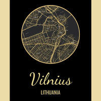 Personalizuotas auksinis, sidabrinis, bronzinis spaudinys ant drobės su jūsų buvimo vieta  Drobe -  dovanokis.lt