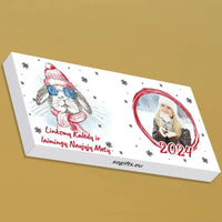 Personalizuotas "Kalėdinis dizainas 13“ šokoladas su jūsų nuotrauka TeeInBlue