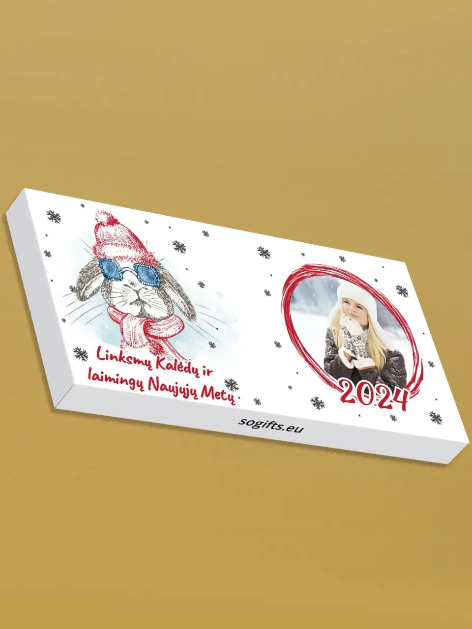 Personalizuotas "Kalėdinis dizainas 13“ šokoladas su jūsų nuotrauka TeeInBlue