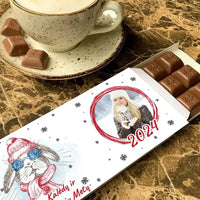 Personalizuotas "Kalėdinis dizainas 13“ šokoladas su jūsų nuotrauka TeeInBlue