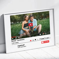Personalizuotas "YouTube" dizaino įrėmintas plakatas su jūsų nuotrauka ir tekstu  Poster -  dovanokis.lt