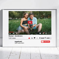 Personalizuotas "YouTube" dizaino įrėmintas plakatas su jūsų nuotrauka ir tekstu  Poster -  dovanokis.lt