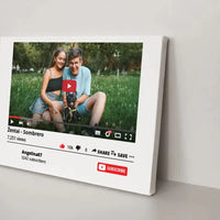 Personalizuotas "YouTube" dizaino kūrinys ant drobės su jūsų nuotrauka ir tekstais  Drobe -  dovanokis.lt