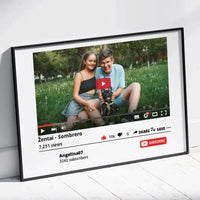 Personalizuotas "YouTube" dizaino įrėmintas plakatas su jūsų nuotrauka ir tekstu  Poster -  dovanokis.lt