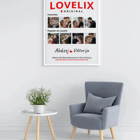 Personalizuotas "Lovelix" dizaino įrėmintas plakatas su jūsų nuotraukomis ir vardais  Posteris(Plakatas) -  dovanokis.lt