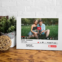 Personalizuotas "YouTube" dizaino kūrinys ant drobės su jūsų nuotrauka ir tekstais  Drobe -  dovanokis.lt