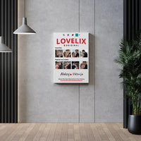 Personalizuotas "Lovelix" dizaino kūrinys ant drobės su jūsų nuotraukomis ir vardais  Drobe -  dovanokis.lt