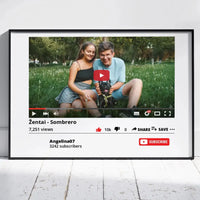 Personalizuotas "YouTube" dizaino įrėmintas plakatas su jūsų nuotrauka ir tekstu  Poster -  dovanokis.lt