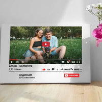 Personalizuotas "YouTube" dizaino kūrinys ant drobės su jūsų nuotrauka ir tekstais  Drobe -  dovanokis.lt