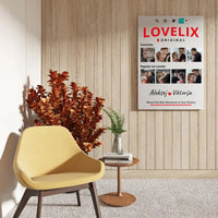 Personalizuotas "Lovelix" dizaino kūrinys ant drobės su jūsų nuotraukomis ir vardais  Drobe -  dovanokis.lt