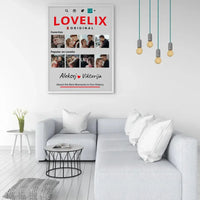 Personalizuotas "Lovelix" dizaino įrėmintas plakatas su jūsų nuotraukomis ir vardais  Posteris(Plakatas) -  dovanokis.lt
