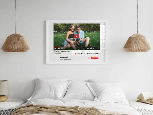 Personalizuotas "YouTube" dizaino įrėmintas plakatas su jūsų nuotrauka ir tekstu  Poster -  dovanokis.lt