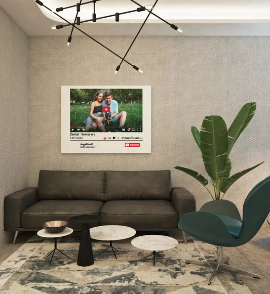 Personalizuotas "YouTube" dizaino kūrinys ant drobės su jūsų nuotrauka ir tekstais  Drobe -  dovanokis.lt