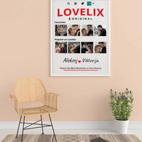 Personalizuotas "Lovelix" dizaino įrėmintas plakatas su jūsų nuotraukomis ir vardais  Posteris(Plakatas) -  dovanokis.lt