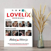 Personalizuotas "Lovelix" dizaino kūrinys ant drobės su jūsų nuotraukomis ir vardais  Drobe -  dovanokis.lt