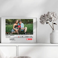 Personalizuotas "YouTube" dizaino įrėmintas plakatas su jūsų nuotrauka ir tekstu  Poster -  dovanokis.lt