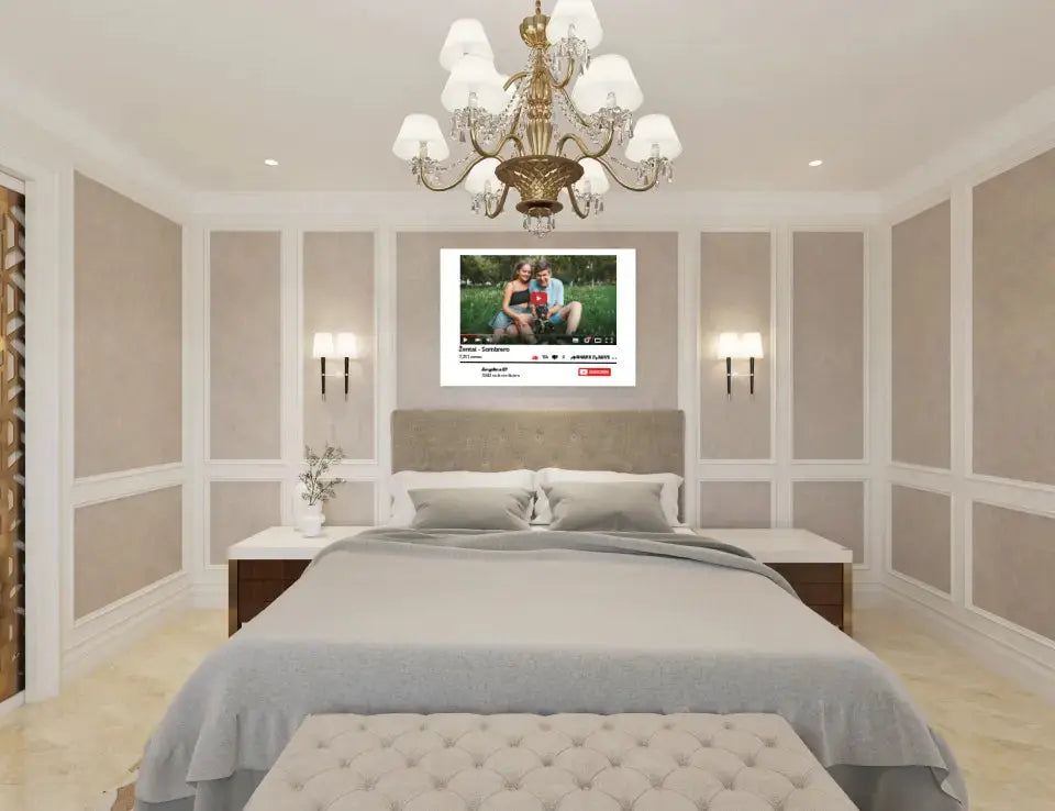 Personalizuotas "YouTube" dizaino kūrinys ant drobės su jūsų nuotrauka ir tekstais  Drobe -  dovanokis.lt