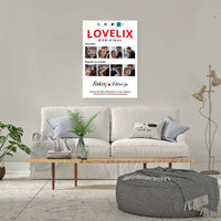 Personalizuotas "Lovelix" dizaino kūrinys ant drobės su jūsų nuotraukomis ir vardais  Drobe -  dovanokis.lt