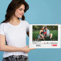 Personalizuotas "YouTube" dizaino kūrinys ant drobės su jūsų nuotrauka ir tekstais  Drobe -  dovanokis.lt