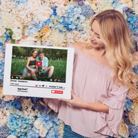 Personalizuotas "YouTube" dizaino kūrinys ant drobės su jūsų nuotrauka ir tekstais  Drobe -  dovanokis.lt