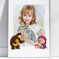 Personalizuotas "Masha ir Lokys" dizaino įrėmintas plakatas su jūsų nuotrauka  Posteris(Plakatas) -  dovanokis.lt