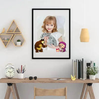 Personalizuotas "Masha ir Lokys" dizaino įrėmintas plakatas su jūsų nuotrauka  Posteris(Plakatas) -  dovanokis.lt