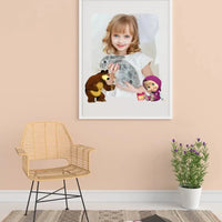 Personalizuotas "Masha ir Lokys" dizaino įrėmintas plakatas su jūsų nuotrauka  Posteris(Plakatas) -  dovanokis.lt
