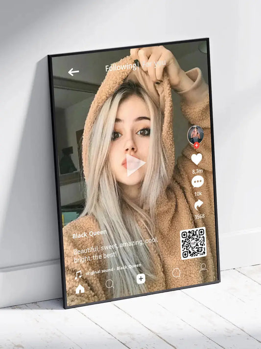 Personalizuotas "TikTok" dizaino įrėmintas plakatas su jūsų nuotrauka ir tekstais  Posteris(Plakatas) -  dovanokis.lt