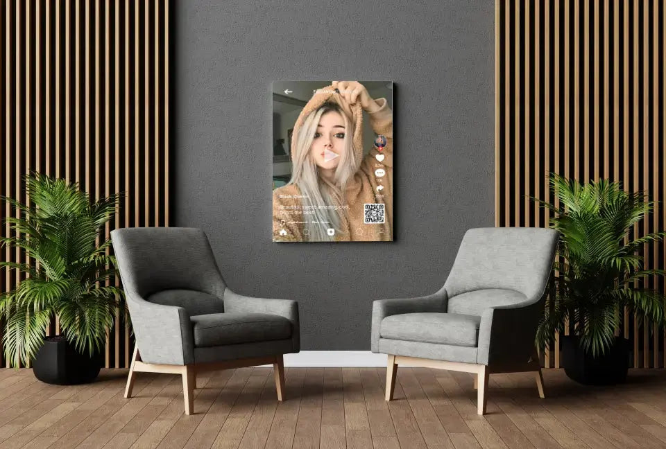 Personalizuotas "TikTok" dizaino kūrinys ant drobės su jūsų nuotrauka ir tekstais  Drobe -  dovanokis.lt