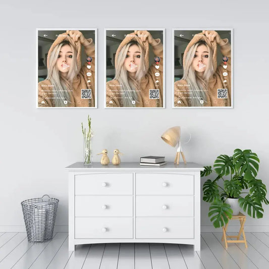 Personalizuotas "TikTok" dizaino įrėmintas plakatas su jūsų nuotrauka ir tekstais  Posteris(Plakatas) -  dovanokis.lt