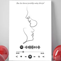 Personalizuotas Spotify muzikos grotuvas ant drobės su iliustracija, jūsų nuotrauka, daina ir spotify kodu  Drobe -  dovanokis.lt