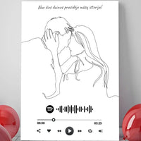 Personalizuotas Spotify muzikos grotuvas ant drobės su iliustracija, jūsų nuotrauka, daina ir spotify kodu  Drobe -  dovanokis.lt