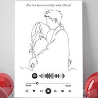 Personalizuotas Spotify muzikos grotuvas ant drobės su iliustracija, jūsų nuotrauka, daina ir spotify kodu  Drobe -  dovanokis.lt