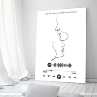 Personalizuotas Spotify muzikos grotuvas ant drobės su iliustracija, jūsų nuotrauka, daina ir spotify kodu  Drobe -  dovanokis.lt