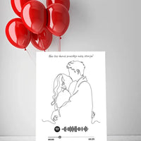 Personalizuotas Spotify muzikos grotuvas ant drobės su iliustracija, jūsų nuotrauka, daina ir spotify kodu  Drobe -  dovanokis.lt