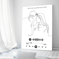 Personalizuotas Spotify muzikos grotuvas ant drobės su iliustracija, jūsų nuotrauka, daina ir spotify kodu  Drobe -  dovanokis.lt