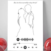 Personalizuotas Spotify muzikos grotuvas ant drobės su iliustracija, jūsų nuotrauka, daina ir spotify kodu  Drobe -  dovanokis.lt