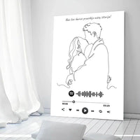 Personalizuotas Spotify muzikos grotuvas ant drobės su iliustracija, jūsų nuotrauka, daina ir spotify kodu  Drobe -  dovanokis.lt