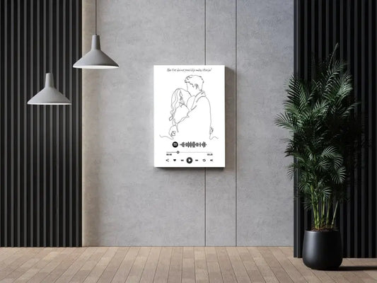 Personalizuotas Spotify muzikos grotuvas ant drobės su iliustracija, jūsų nuotrauka, daina ir spotify kodu  Drobe -  dovanokis.lt