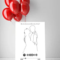 Personalizuotas Spotify muzikos grotuvas ant drobės su iliustracija, jūsų nuotrauka, daina ir spotify kodu  Drobe -  dovanokis.lt