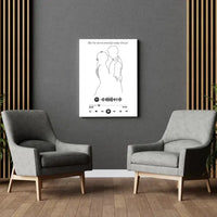 Personalizuotas Spotify muzikos grotuvas ant drobės su iliustracija, jūsų nuotrauka, daina ir spotify kodu  Drobe -  dovanokis.lt