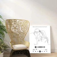 Personalizuotas Spotify muzikos grotuvas ant drobės su iliustracija, jūsų nuotrauka, daina ir spotify kodu  Drobe -  dovanokis.lt