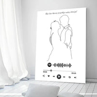 Personalizuotas Spotify muzikos grotuvas ant drobės su iliustracija, jūsų nuotrauka, daina ir spotify kodu  Drobe -  dovanokis.lt