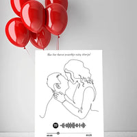 Personalizuotas Spotify muzikos grotuvas ant drobės su iliustracija, jūsų nuotrauka, daina ir spotify kodu  Drobe -  dovanokis.lt