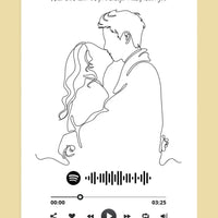 Personalizuotas Spotify muzikos grotuvas ant drobės su iliustracija, jūsų nuotrauka, daina ir spotify kodu  Drobe -  dovanokis.lt